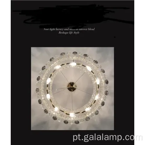Lustre de cristal elegante K9 para decoração da sala de estar